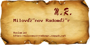 Milovánov Radomér névjegykártya